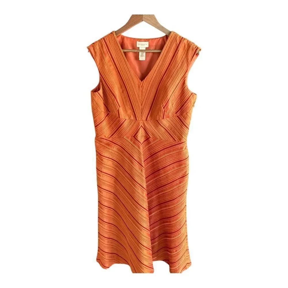 Liz Claiborne Vibrant Orange Midi Dress
